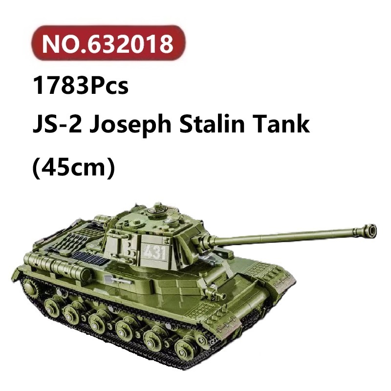 ✨JS-2 Joseph Stalin ถัง รถถังพิฆาต โมเดลประกอบแล้ว 1783ชิ้น Panlos Brick Tank ของเล่นจิ๊กซอว์