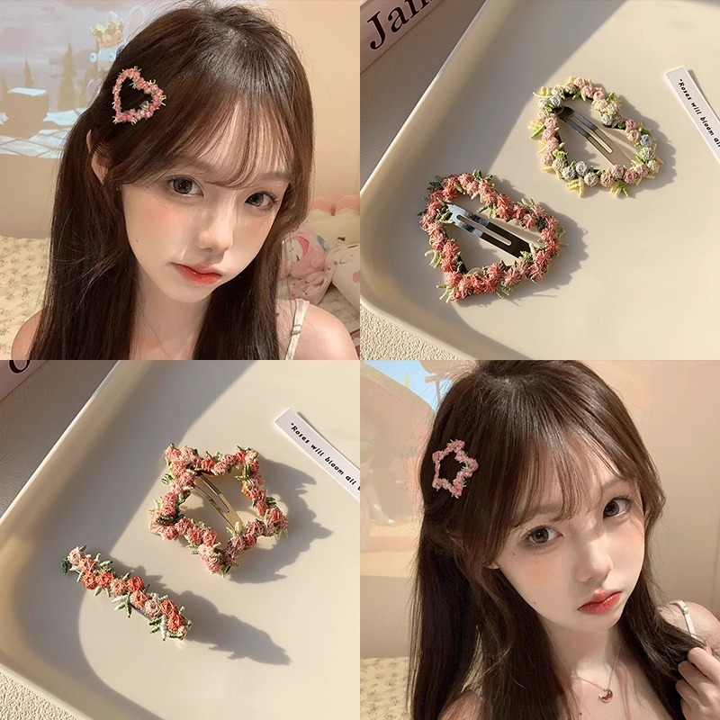 กิ๊บติดผมดอกไม้ผม BB คลิปมูลค่าสูงสาวหัวใจรักหัวใจดาวห้าแฉกด้านข้างกิ๊บหักเครื่องประดับผมน่ารัก