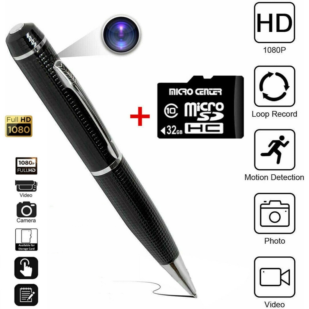 2025 ใหม่ Mini Full HD ปากกา 1080P แบบพกพาปากกาซ่อนกล้อง DVR Professional Digital Voice & Video Recorder มินิกล้องหนึ่งปุ่ม Quick Recording