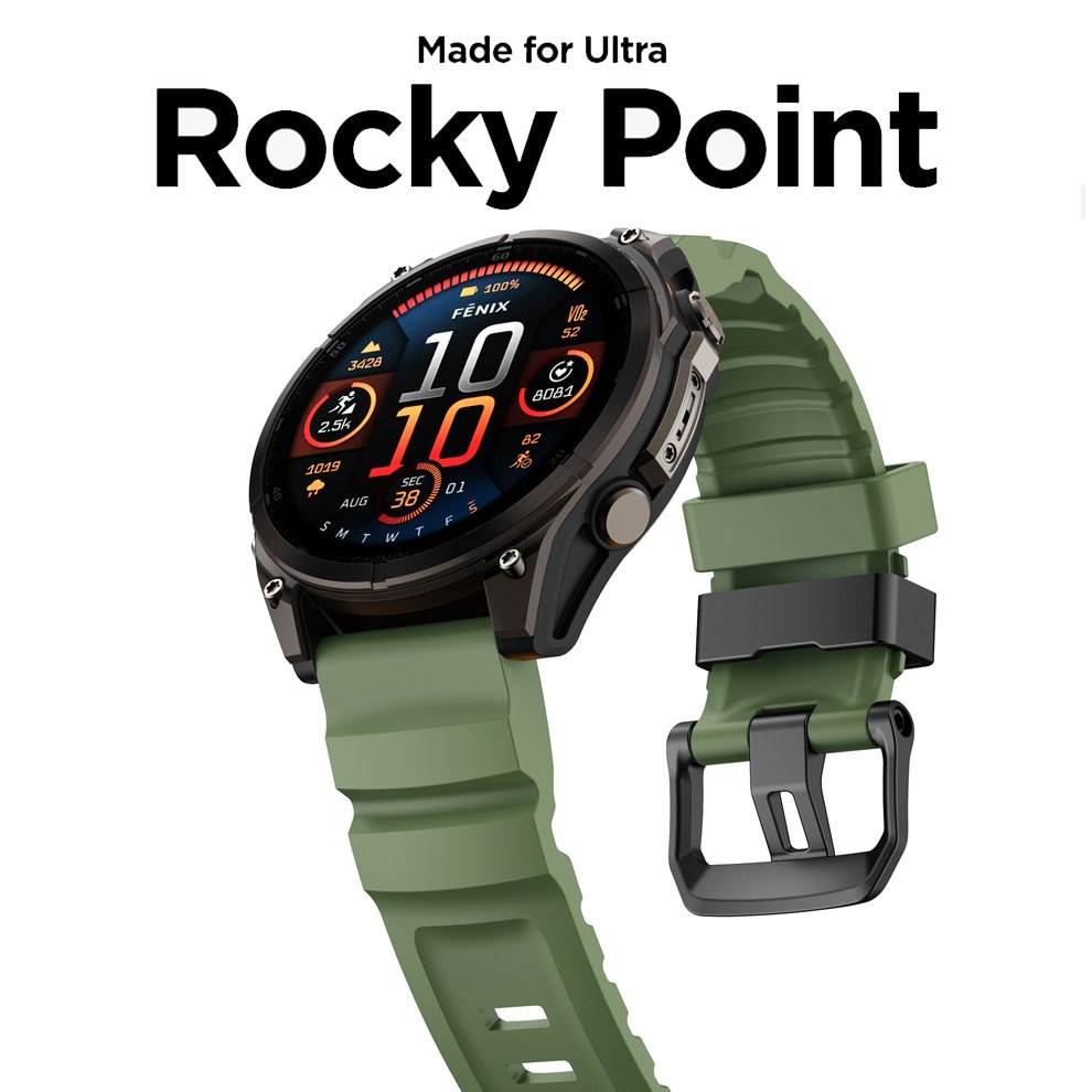 Rocky Point Easy-Fit ซิลิโคนสําหรับ Garmin Fenix 7X Fenix 8 47 มม.สายนาฬิกา Adventurous ทนทาน Ultra 