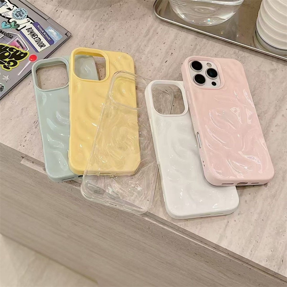 IPhone 14 15 Plus 16 Pro Max 17 Meteorite Uneven Surface Bright Color Soft TPU Phone Case Cover