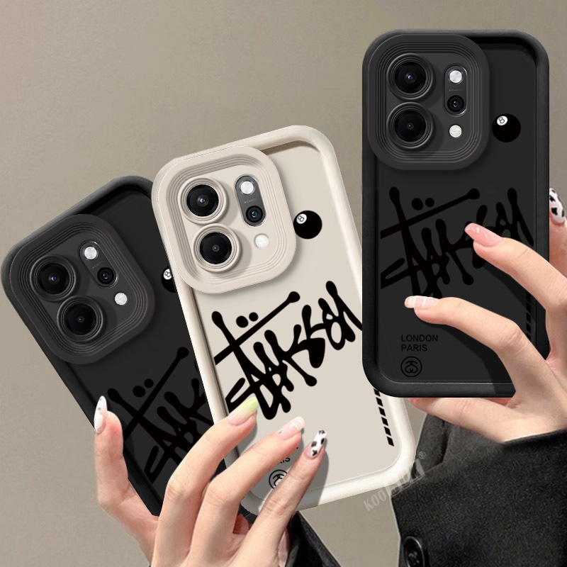 เคสสําหรับ OPPO Reno 14 13 Pro 14F 13F Reno14 Reno13 F บิลเลียดสีดําหมายเลข 8 เคสโทรศัพท์ลายการ์ตูนซิลิโคนอ่อนนุ่มกันกระแทกปก