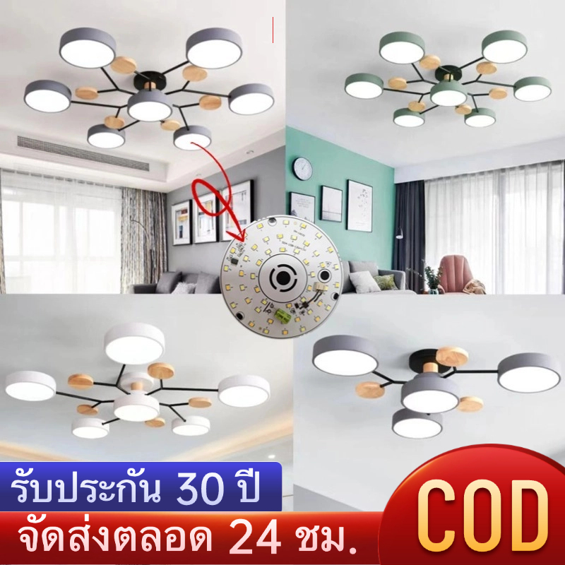 นอร์ดิก LED โคมไฟเพดานโคมระย้าที่ทันสมัยโคมไฟห้องนั่งเล่นแขวนแสงห้องรับประทานอาหารจี้ โคมไฟเพดาน ไฟสามสี