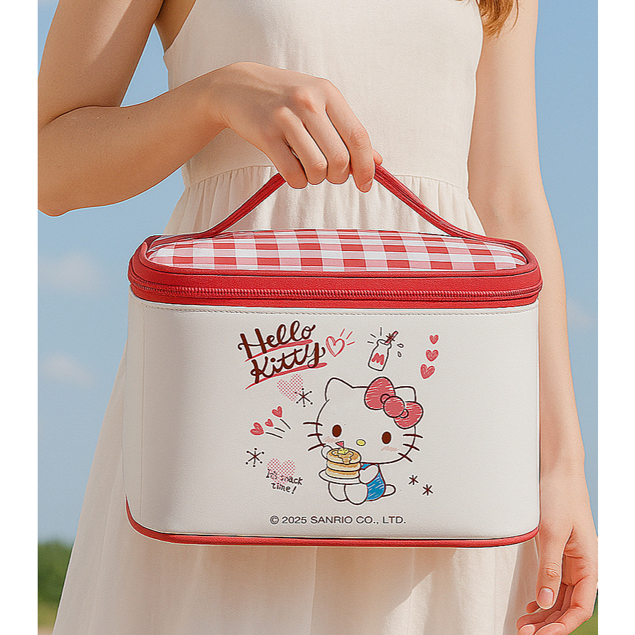 ใหม่ Sanrio Hello Kitty Melody Kuromi การ์ตูนน่ารักความจุสูงกระเป๋าเครื่องสําอางหนัง PU เด็กผู้หญิงแบบพกพากระเป๋าเก็บมือถือ - รูปที่ 5