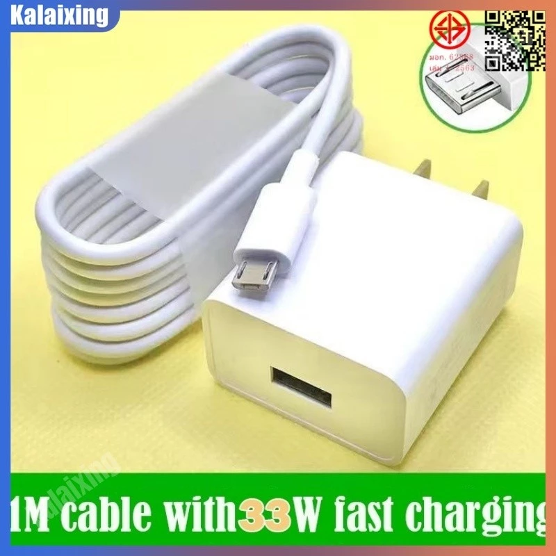 Fast Charger 33W สําหรับ VIVO Y11 Y12 Y12i Y12A Y15 Y15A Y15S Y17 Y71 Y67 Y66 Y81 Y83 Y85 Y91 Y95 Y97 โทรศัพท์มือถือ Micro Data Cable Y15S Y20W Y20W Fast Charging ชุด
