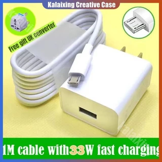 Fast Charger 33W สําหรับ VIVO Y11 Y12 Y12i Y12A Y15 Y15A Y15S Y17 Y71 Y67 Y66 Y81 Y83 Y85 Y91 Y95 Y97 โทรศัพท์มือถือ Micro Data Cable 1m Y20S Y15 Y20S Y15 Y20M Y15 Y20S Y19i Y20