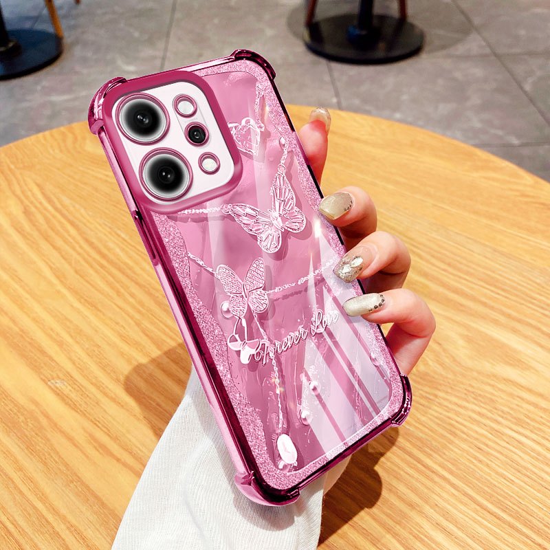 YBD สาวผีเสื้อสําหรับ OPPO A6 Pro F31 5G Reno 14 Pro Reno 14F 5G สี่มุมถุงลมนิรภัยป้องกันการตกเลนส์รวมทุกอย่าง