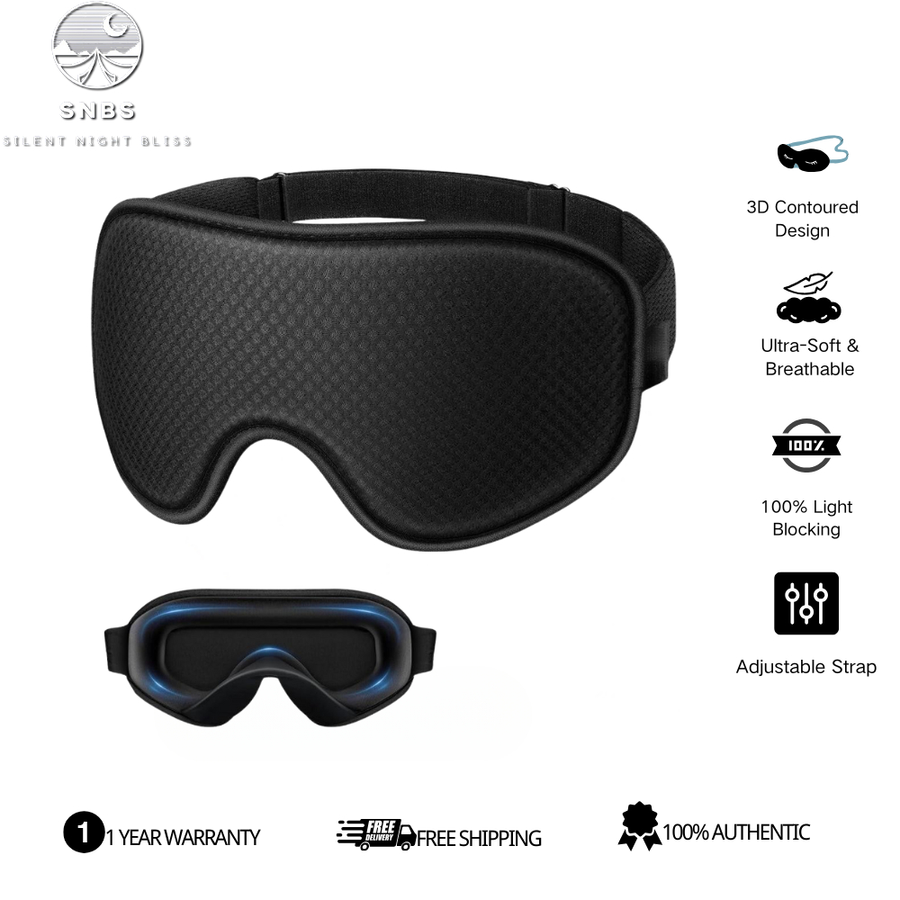 หน้ากากนอนสำหรับผู้ชายและผู้หญิง: มาส์กตาแบล็กเอาท์สำหรับการนอนหลับ – 3D ระบายอากาศ นุ่มสบาย เหมาะสำหรับการเดินทาง ปรับแสงปิดกั้นสำหรับการนอนกลางคืน