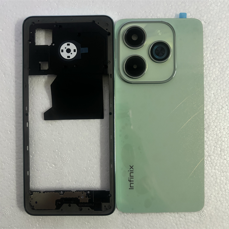 เต็มรูปแบบสําหรับ Infinix Hot 40i X6528B X6528 โทรศัพท์กรอบกลาง + แบตเตอรี่ฝาหลังด้านหลังประตูพร้อมเ