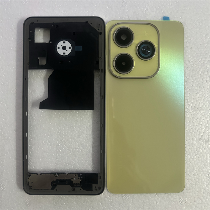 เต็มรูปแบบสําหรับ Infinix Hot 40i X6528B X6528 โทรศัพท์กรอบกลาง + แบตเตอรี่ฝาหลังด้านหลังประตูพร้อมเ