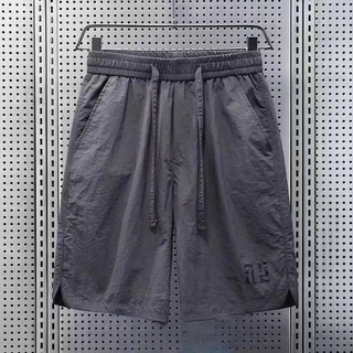 กางเกงขาสั้นผู้ชายกีฬาเอวยางยืดไซส์ใหญ่ M-5XL ฤดูร้อนบางระบายอากาศดี ทรงหลวมสบาย อเนกประสงค์สีพื้น