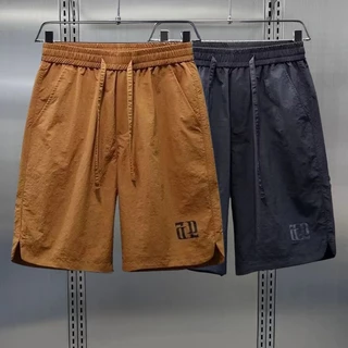 กางเกงขาสั้นผู้ชายกีฬาเอวยางยืดไซส์ใหญ่ M-5XL ฤดูร้อนบางระบายอากาศดี ทรงหลวมสบาย อเนกประสงค์สีพื้น