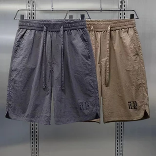 กางเกงขาสั้นผู้ชายกีฬาเอวยางยืดไซส์ใหญ่ M-5XL ฤดูร้อนบางระบายอากาศดี ทรงหลวมสบาย อเนกประสงค์สีพื้น