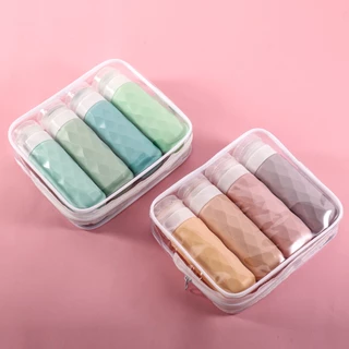 4 ชิ้นป้องกันการรั่ว Squeezable ซิลิโคนขนาดเดินทาง ConTravel ขวดสําหรับอุปกรณ์อาบน้ํา, Tsa ได้รับการอนุมัติ 3 ออนซ์ขวดเดินทางแบบพกพา