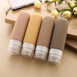 4 ชิ้นป้องกันการรั่ว Squeezable ซิลิโคนขนาดเดินทาง ConTravel ขวดสําหรับอุปกรณ์อาบน้ํา, Tsa ได้รับการอนุมัติ 3 ออนซ์ขวดเดินทางแบบพกพา