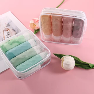 4 ชิ้นป้องกันการรั่ว Squeezable ซิลิโคนขนาดเดินทาง ConTravel ขวดสําหรับอุปกรณ์อาบน้ํา, Tsa ได้รับการอนุมัติ 3 ออนซ์ขวดเดินทางแบบพกพา