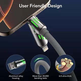 【niumo】สายชาร์จเร็ว 240W สายชาร์จเร็ว 4 in 1 Type-C จอแสดงผลภาพ USB ภาพ RGB
