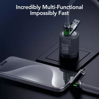 【niumo】สายชาร์จเร็ว 240W สายชาร์จเร็ว 4 in 1 Type-C จอแสดงผลภาพ USB ภาพ RGB
