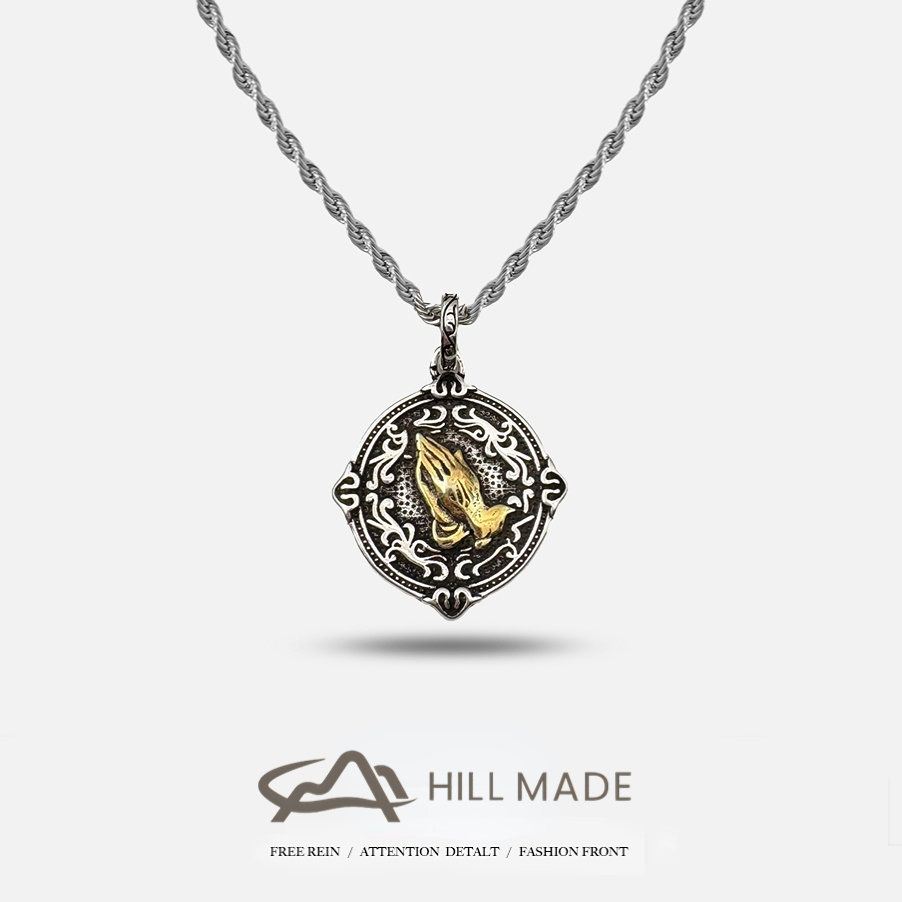 สร้อยคอโซ่มืออธิษฐานแบบปรับได้ ⚡️ ของขวัญสำหรับคู่รัก | สร้อยคอVintage Unisex สําหรับผู้ชาย HMN82