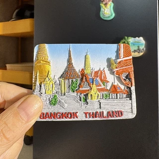 สติ๊กเกอร์ติดตู้เย็นพร้อมของที่ระลึกสถานที่ท่องเที่ยวของไทย สติ๊กเกอร์สร้างสรรค์
