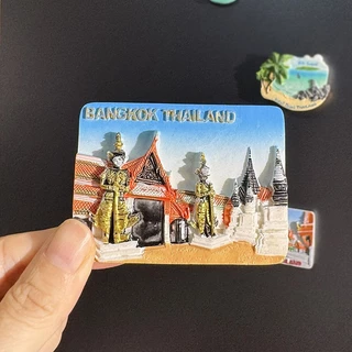 สติ๊กเกอร์ติดตู้เย็นพร้อมของที่ระลึกสถานที่ท่องเที่ยวของไทย สติ๊กเกอร์สร้างสรรค์