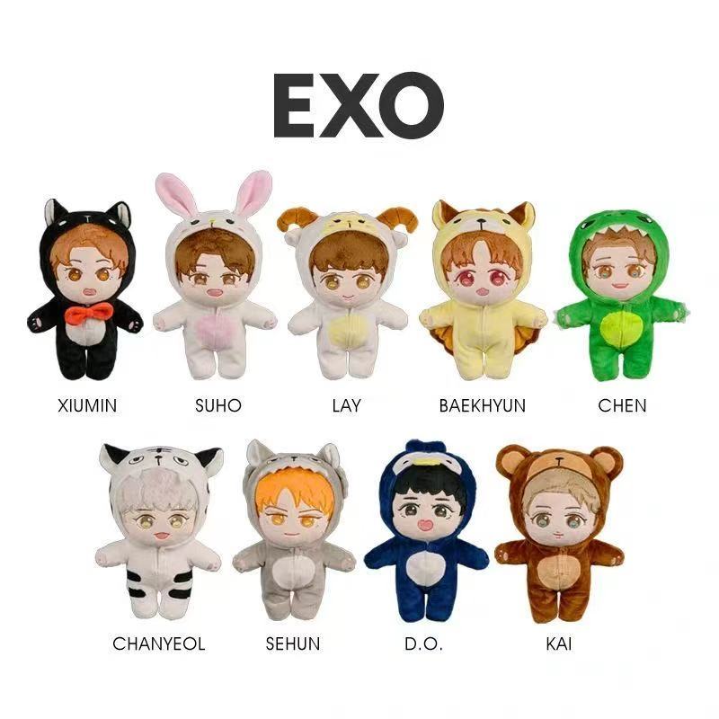 EXO ตุ๊กตาตุ๊กตาของเล่นน่ารักเกาหลีชาย Star นักร้องกลุ่ม SEHUN CHANYEOL BAEKHYUN นุ่มของเล่นตุ๊กตาของขวัญสาว