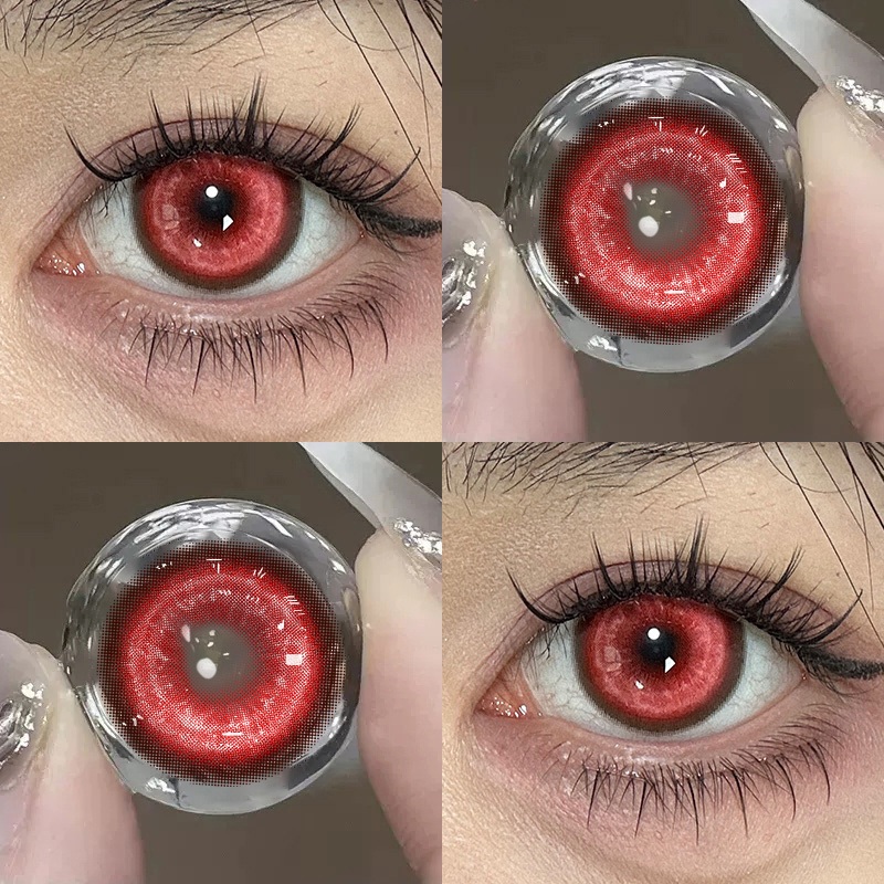 Jewelens คอสเพลย์คอนแทคเลนส์สีฮาโลวีนอะนิเมะ Softlens สีแดงแวมไพร์นักเรียน