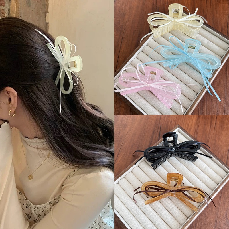 กิ๊บติดผมทรงBow สไตล์หวาน อารมณ์.Back Of Head Claw ขนาด13 ซม. พร้อมคลิปแฟชั่นสำหรับผม
