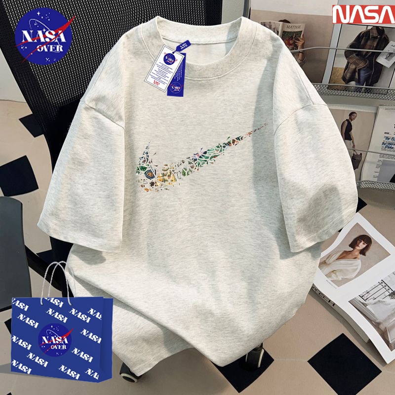 【พร้อมส่ง】🔥NASA  ผ้าฝ้ายแท้100% แขนสั้น ทรงโอเวอร์ไซส์ เสื้อยืด ใส่ได้ทั้งชายหญิง คอกลม🌀ลายสไตล์เฉพาะตัวYG452