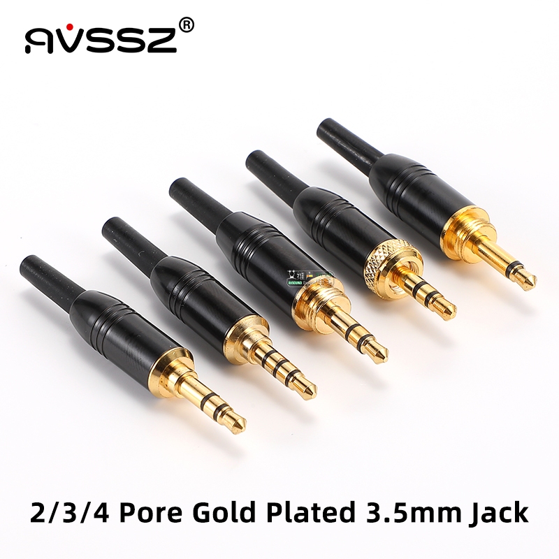 AVSSZ แจ็ค 1/8 นิ้ว TS TRS 4 เสาติดตั้งโทรศัพท์มือถือ Bodypack ปลั๊กล็อค 3.5 มม.หูฟังเชื่อมปลั๊กสายสัญญาณเสียง
