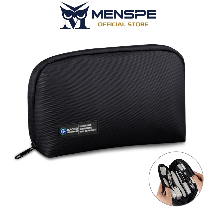 MENSPE กระเป๋าเก็บของดิจิตอล USB Cable Storage Bags Multifunctional Travel Organizer Multi Layer Organizer
