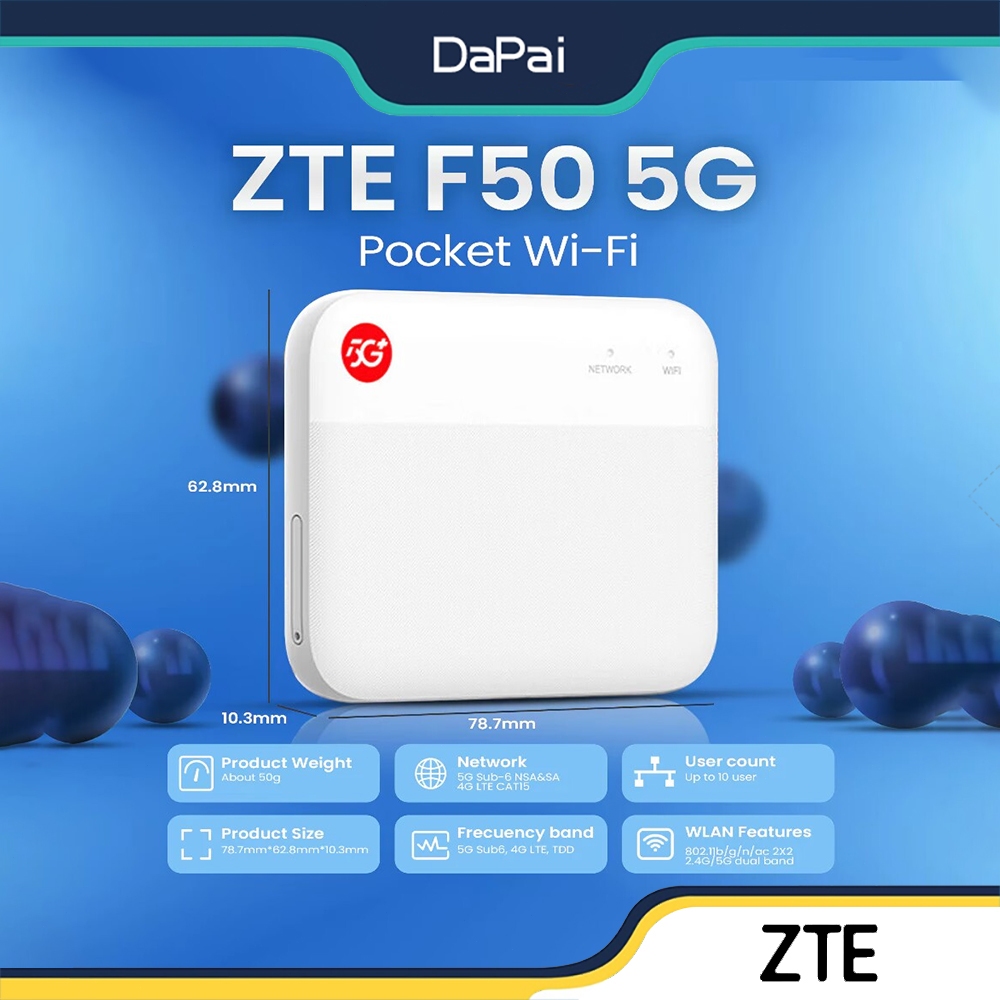 Zte F50 5G Pocket WiFi รองรับ SA + NSA และ Sub-6GHz ความถี่แบนด์ ZZM Trading