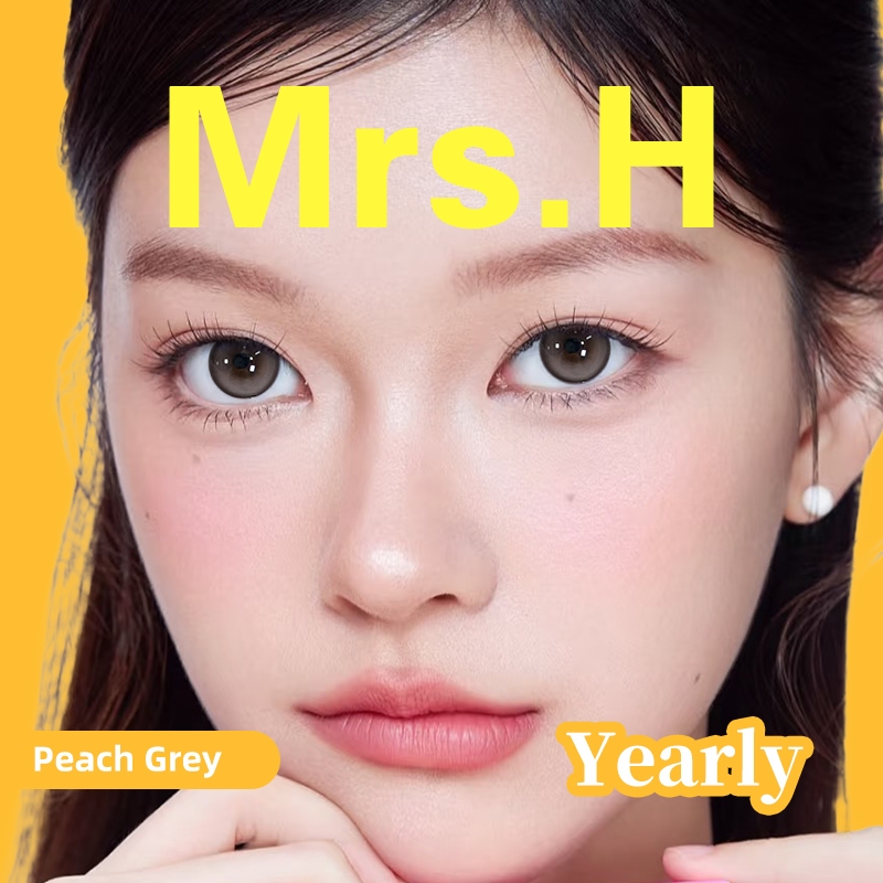 คอนแทคเลนส์ Mrs.H (COD) Graded(0~-8.00) เลนส์ธรรมชาติ เลนส์นิ่มสีเทา ใช้งานรายปี 14.5 มม.