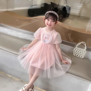 Princess Kesli ชุดเดรสเด็กผู้หญิง กระโปรงสีฟ้า สไตล์เจ้าหญิง เด็กผู้หญิงชุดวันเกิด1-9 ปี