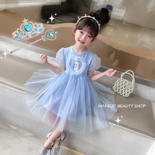 Princess Kesli ชุดเดรสเด็กผู้หญิง กระโปรงสีฟ้า สไตล์เจ้าหญิง เด็กผู้หญิงชุดวันเกิด1-9 ปี