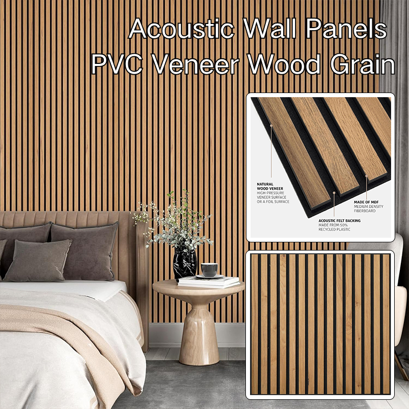 แผงผนังอะคูสติกพีวีซีวีเนียร์ลายไม้กันเสียงการดูดซึมเสียงแผงหยุดหนาโฟมอะคูสติกสําหรับสตูดิโอบันทึกเสียง,สตูดิโอสํานักงาน,เคทีวีตกแ