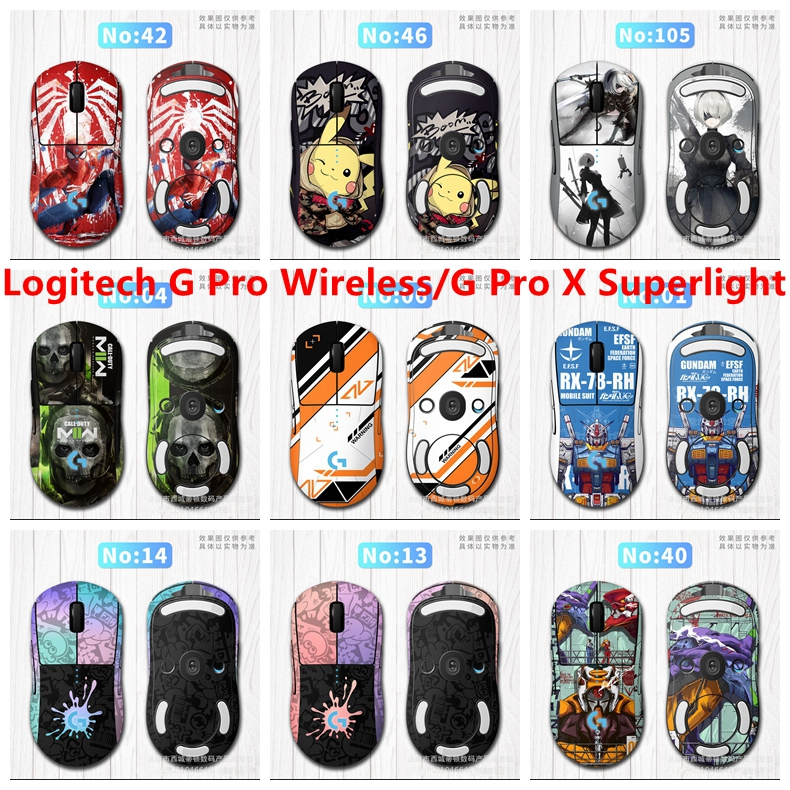 50 สีสติกเกอร์ผิวใช้งานร่วมกับ Logitech G Pro ไร้สาย / G Pro X Superlight เมาส์ไวนิล Decal ชุดห่อป้องกันฟิล์มสําหรับ GPW1 / GPW2 เมาส์