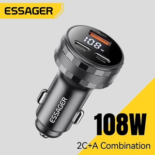 Essager 108W Fast Charging 2 ประเภท C +1 USB-A Car Charger Quick Charge สําหรับ iP Huawei โทรศัพท์มือถือ Charger