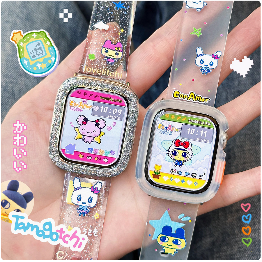 Clear Fresh Watch Strap Case เคสสายนาฬิกาใสสดเข้ากันได้สําหรับสาย A-pple Watch Series11 10 9 8 7654321,SE Ultra2 iwatch Case และ i Watch Strap ขนาด 46mm 38 42 41 45 49mm 44mm 40mm iWatch Strap Loop ราคา ถูกที่สุด ดีลบีเคเค