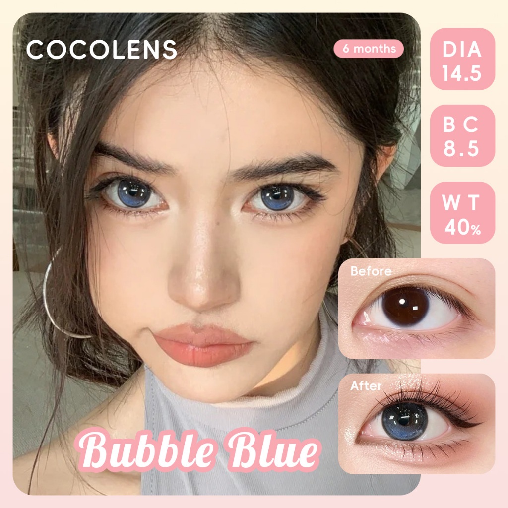 COD&Doll eyes2 Pieces of Blue 14.5MM คอนแทคเลนส์พร้อมเกรด (0-~8.00) Eye Cosmetics 6 เดือน