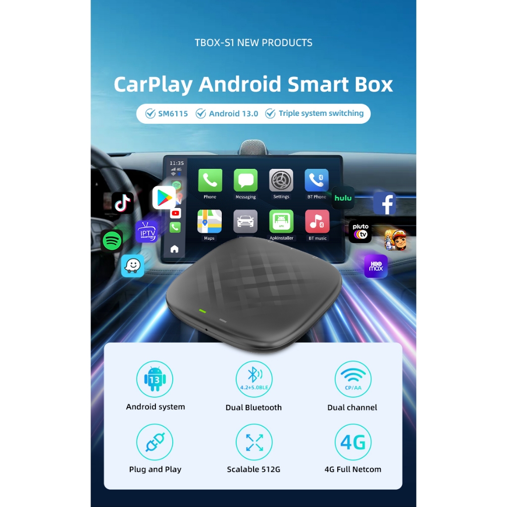 กล่อง Androi Carlinkit S1 Tbox Ambient Tng VM S2- Youtube Pre