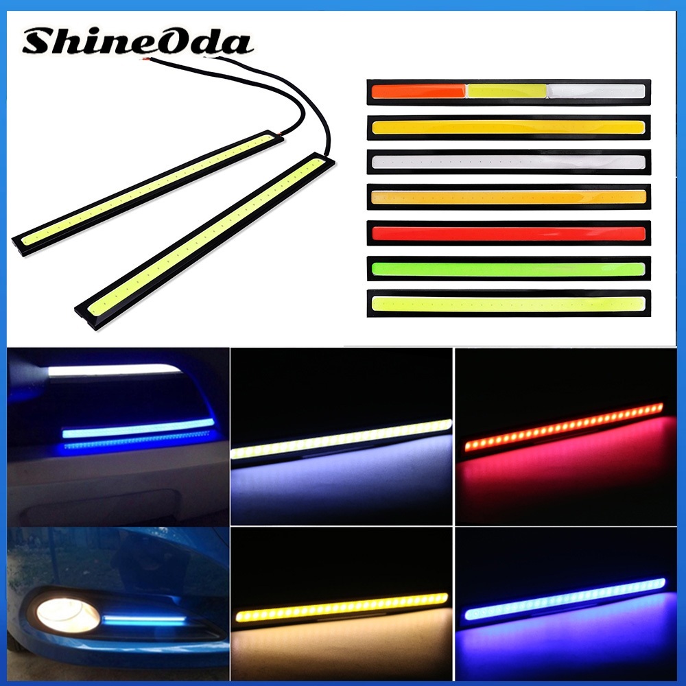 1/2PCS Super Bright 6000k รถ Led Light Strip 17 ซม.Drl Cob 28LED ตกแต่งหมอกขับรถโคมไฟกันน้ํา Bar