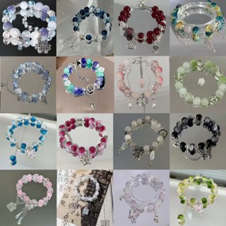 กำไลอัญมณีผีเสื้อสไตล์สาวหวานดอกไม้ กำไลอัญมณีดอกซากุระ เสื้…