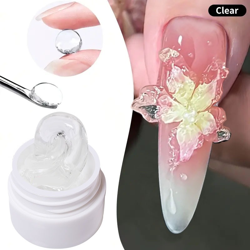 LILYCUTE 8ml Clear Non Stick Hand Extension เจลโปแลนด์สําหรับ 3D Shaping เล็บ Solid Milky Jelly Hard GEL สําหรับเล็บปลอม DIY