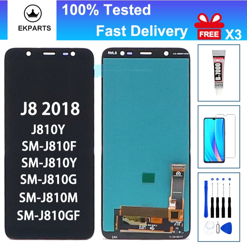 คุณภาพสูง LCD สําหรับ Samsung Galaxy J8 2018 J810Y จอแสดงผล Touch Screen Digitizer Assembly J810GF J
