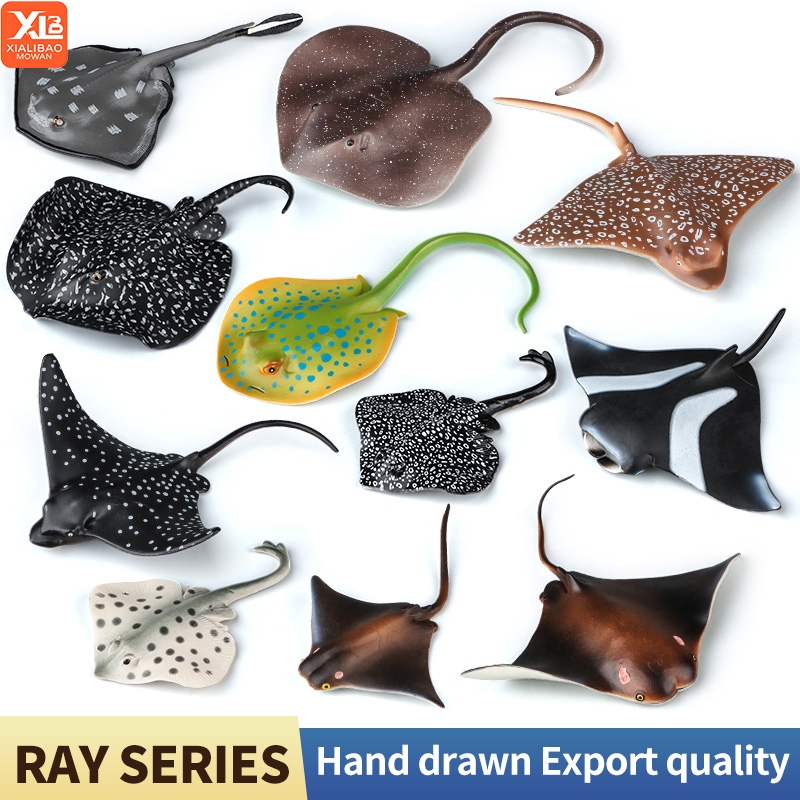Sea Life สัตว์ Ray Devilray Mantaray รุ่นตัวเลขการกระทํา Figurines Ocean Marine Aquarium การศึกษาของเล่นเด็กของขวัญ