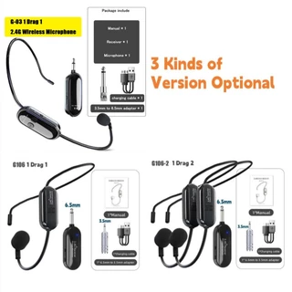2.4G Head-Mounted Wireless Lavalier ไมโครโฟนชุดหูฟังสําหรับลําโพงเครื่องขยายเสียงครูการสอนไมโครโฟน