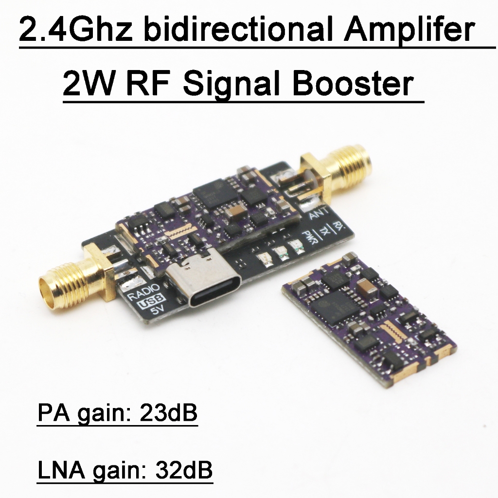 2.4Ghz 2W สองทิศทาง POWER Amplifer 2.4G RF สัญญาณ Booster Receiver เครื่องส่งสัญญาณสําหรับ WIFI ZigBee Lora Drone ไร้สาย extender