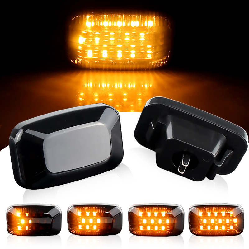 2 ชิ้นแบบไดนามิก LED ไฟเลี้ไหลไฟเครื่องหมายด้านข้างสําหรับ Toyota Land cruiser Land cruiser 70 80 10
