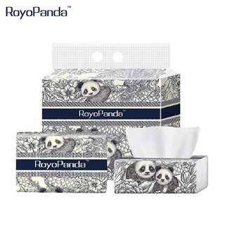 【8 Packs】RoyoPanda Soft Facial Tissue 138*180 mm 4 Ply Facial Tissue Desktop Napkins for Home Office 296 Sheets
